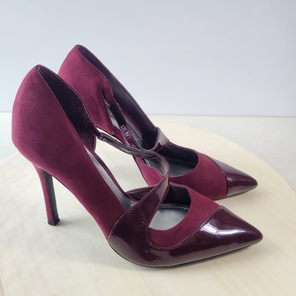 BCBGeneration PL Tianah Burgundy Heels Womens Size 7 - Picture 1 of 13
